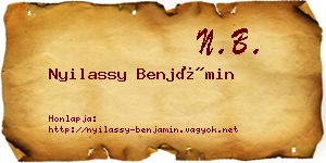 Nyilassy Benjámin névjegykártya