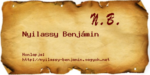 Nyilassy Benjámin névjegykártya